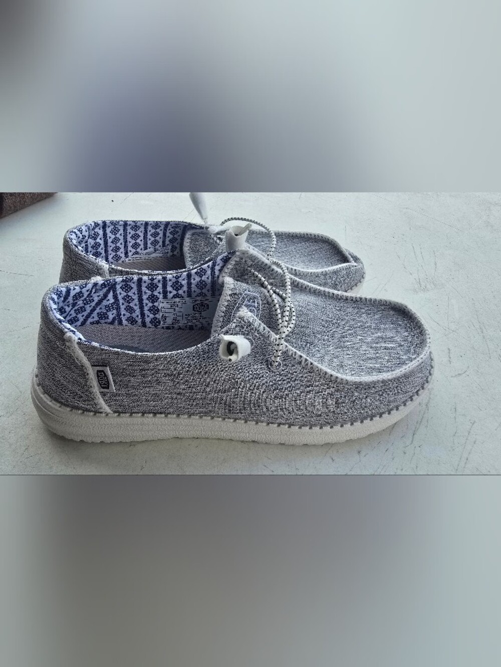 Nice Grey Hey Dude Shoes with Pull Laces